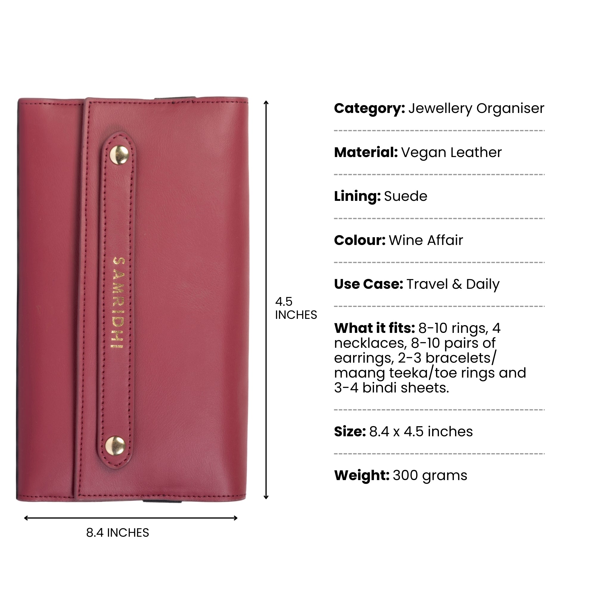 Bae Folio Wine Affair - Travel Jewellery Organiser