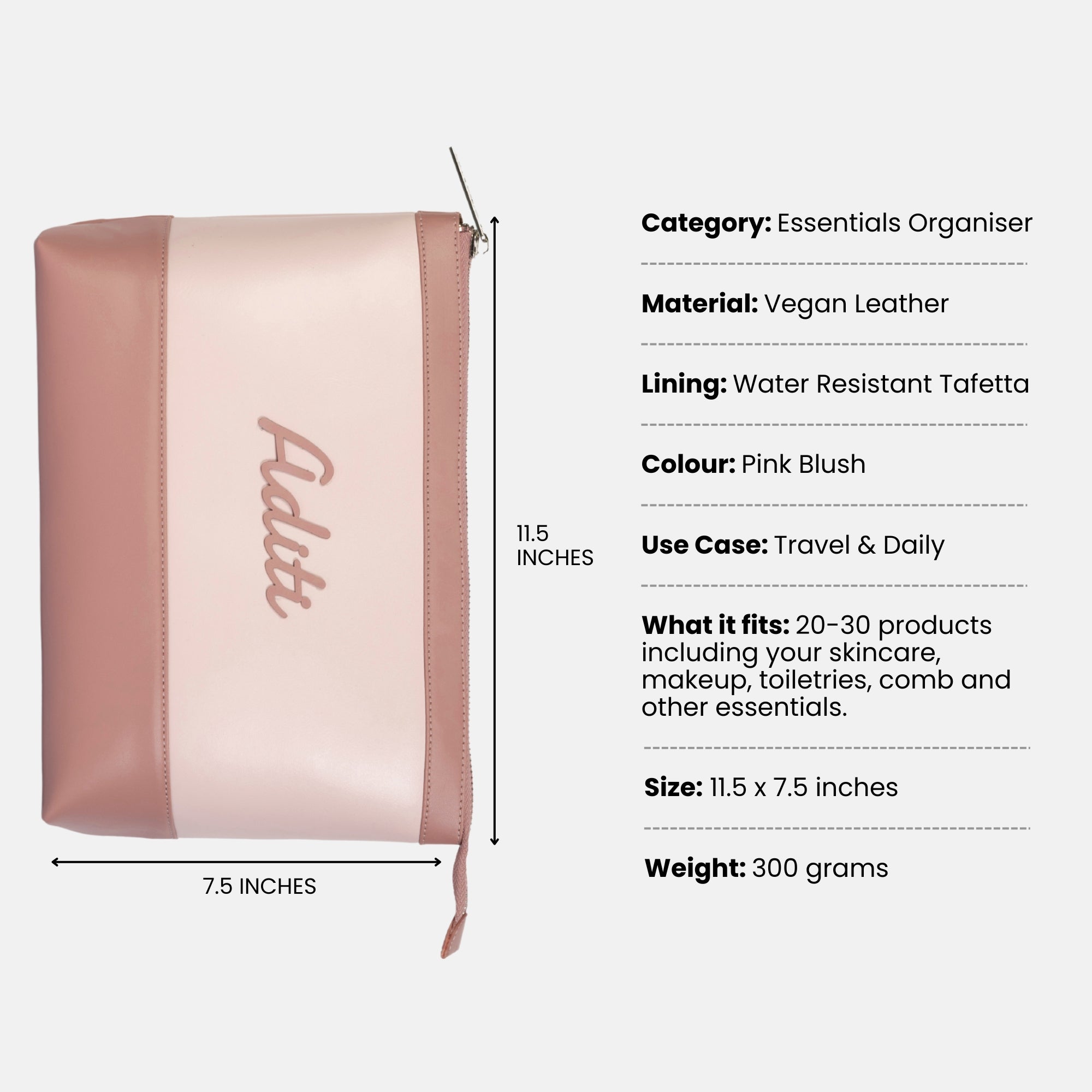 Bae Bag Pink Blush - Makeup & Skincare Organiser