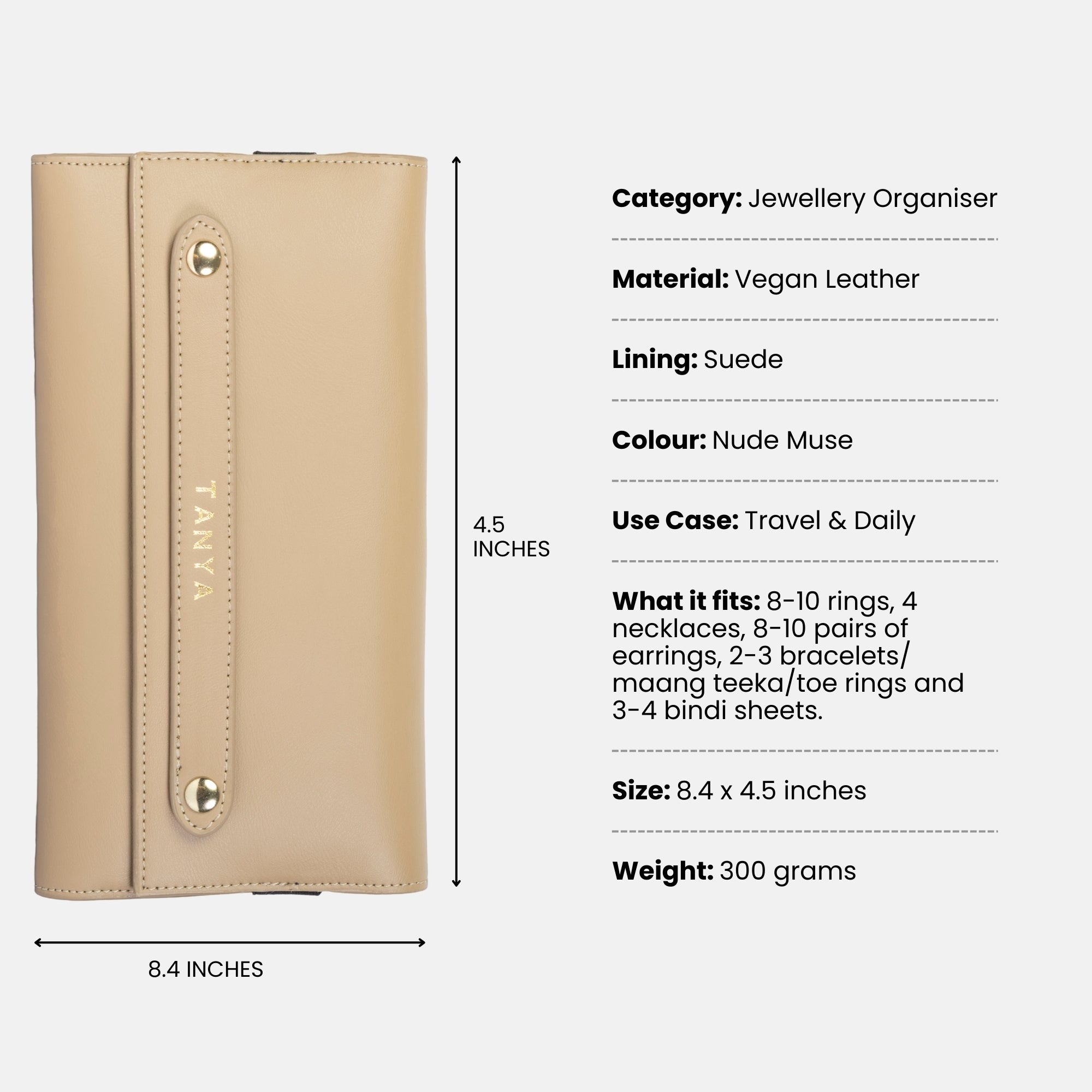 Bae Folio Nude Muse - Travel Jewellery Organiser