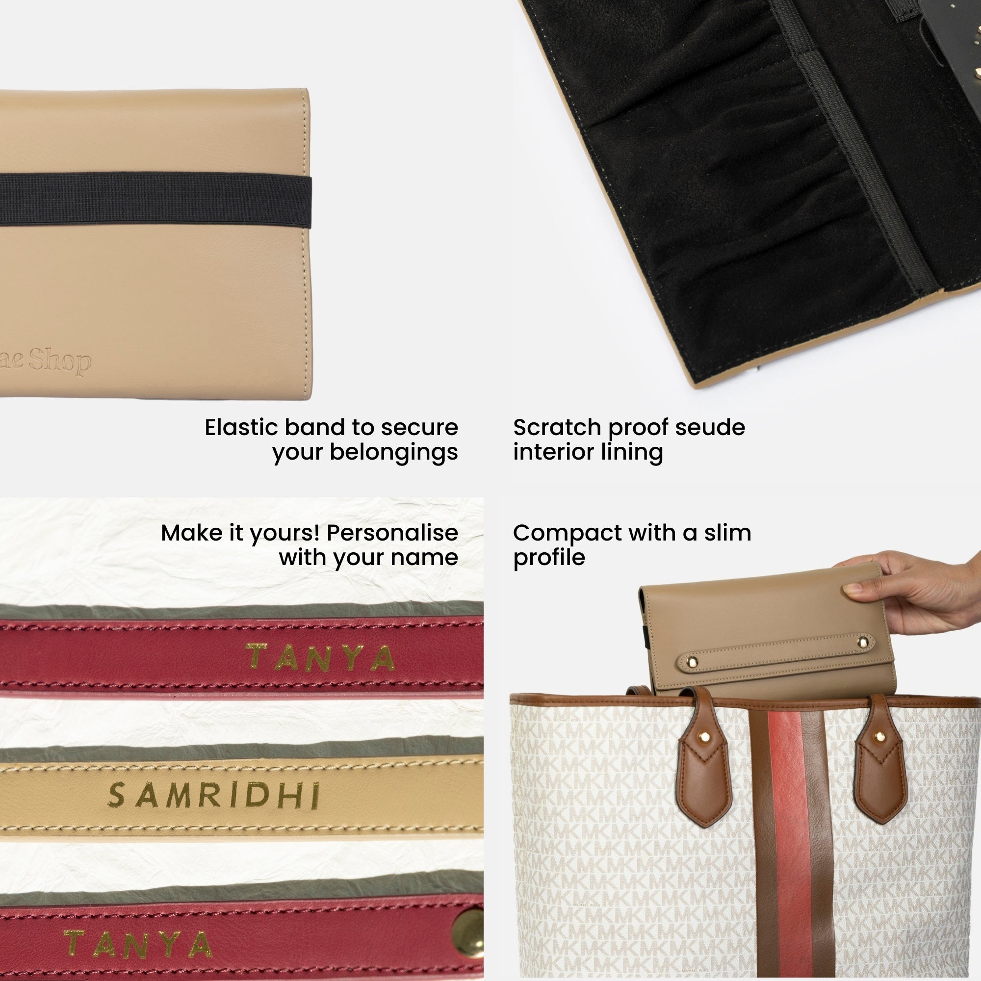 Bae Bag Green Croco + Bae Folio Nude Muse Combo