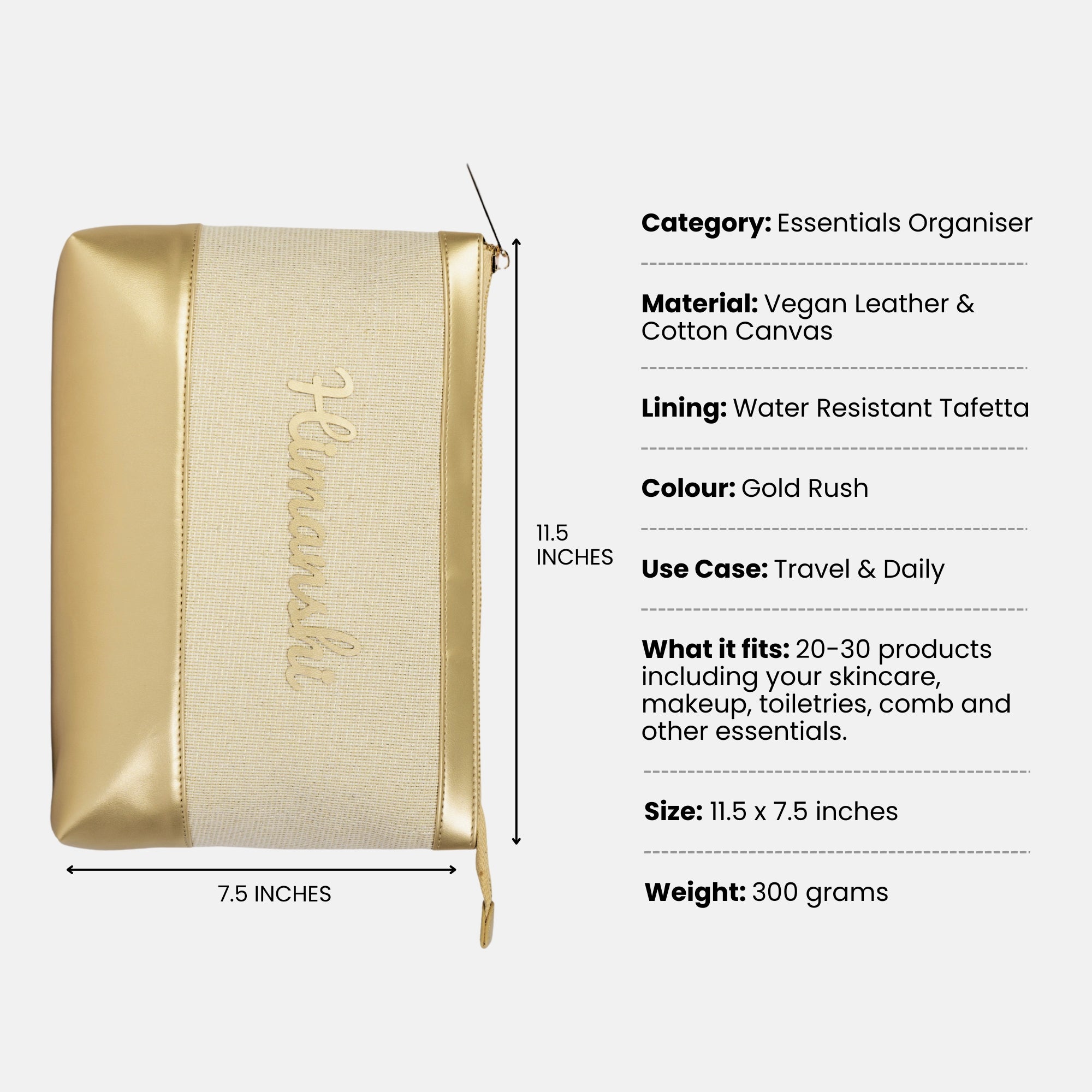 Bae Bag | Personalised Organiser in Gold Rush