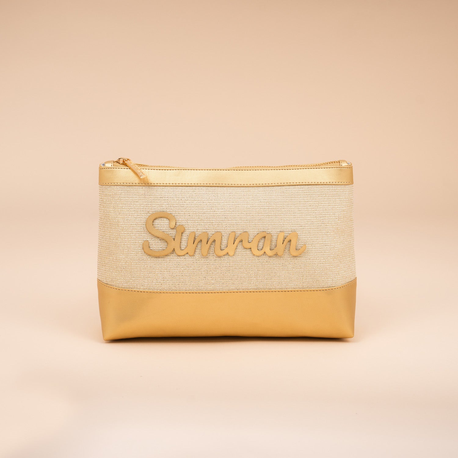 Gold Rush Bae Bag - compact travel pouch for makeup and toiletries, ideal for everyday use and gifting.