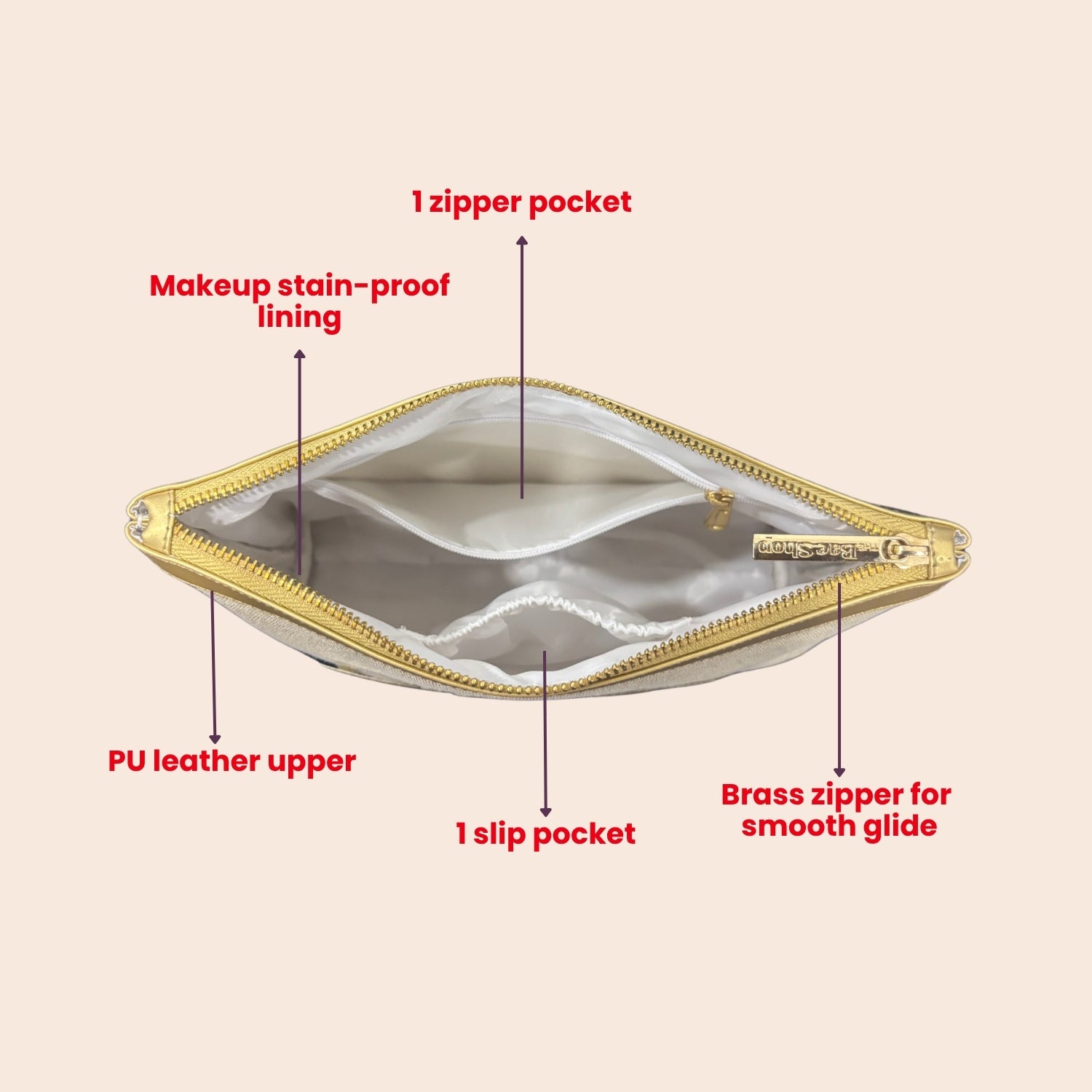 Gold Rush Bae Bag - Makeup & Toiletries Pouch